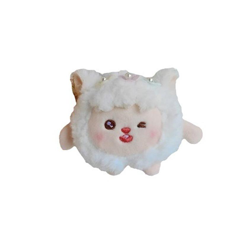 Creative Squeaking Dolls Lamb Pendant Cute Animal Plush Doll Keychain Mini Grabbing Doll Gift