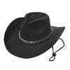 Wool top hat Jazz hat Tide autumn and winter European and American British hat Gentleman's hat Women's big along the chain Shanghai beach felt hat