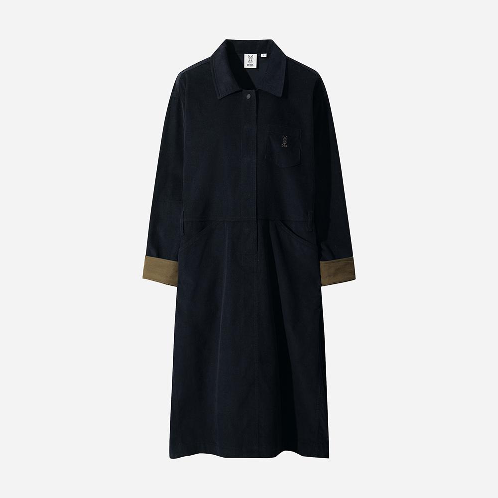 Diodi Women'S Corduroy Shirt Dress (Navy)