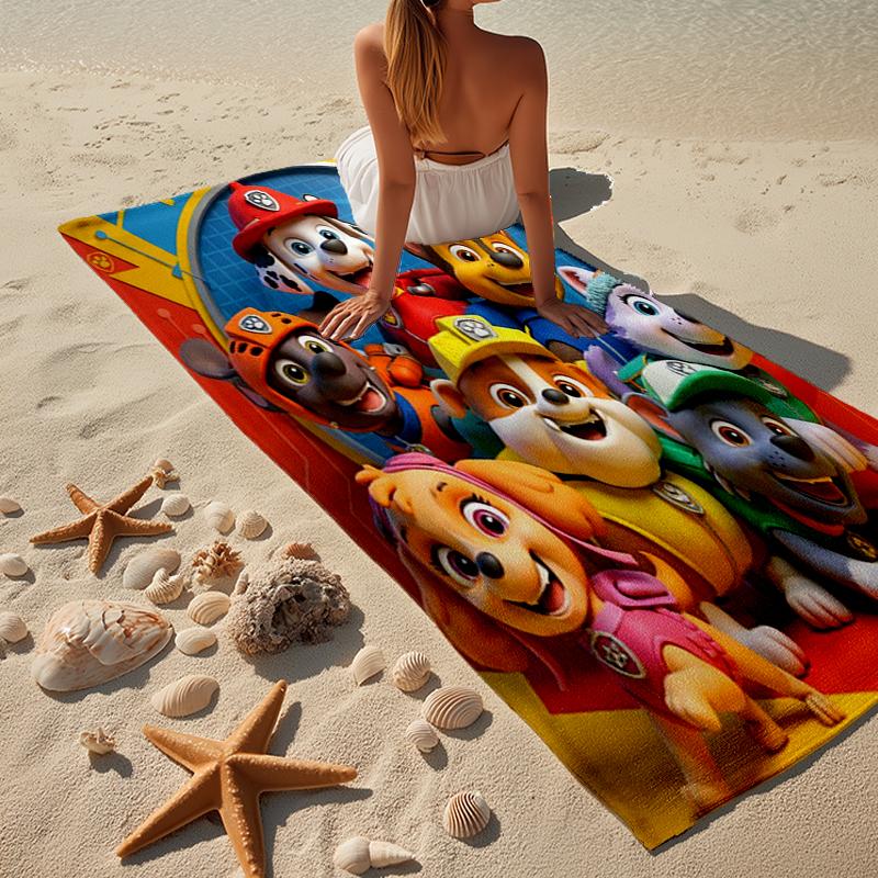 Dog Paw Heroes Beach Towel, Super Soft Microfiber, Gift for Her/Him, Birthday, for Pool, Beach, Travel, Home Decor Fan gifts