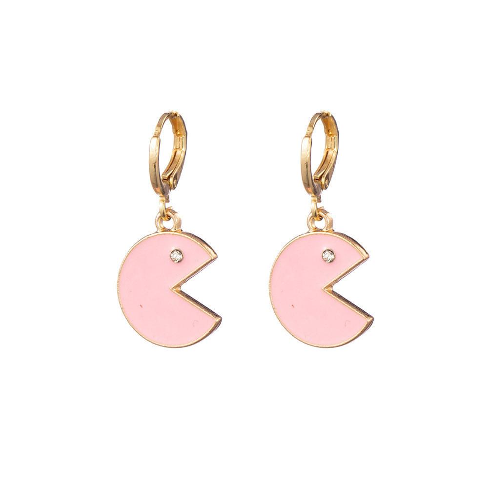 

Smiley Alloy Womens Face Earrings Plated Cartoon Design Jewelry Stylish розовый