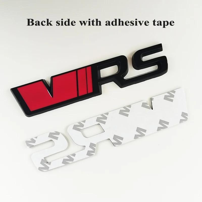 3d Metal RS Logo VRS Car Front Grill Emblem Rear Trunk Badge for Skoda VRS Octavia 1 2 3 Rapid Kodiaq Karoq Fabia Kamiq Superb EH4