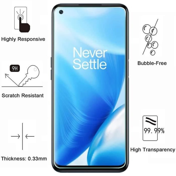 Film Vitre Protection Ecran - Phonillico - OnePlus Nord 2T - Pack de 2 - Verre Trempé - Résistant aux rayures