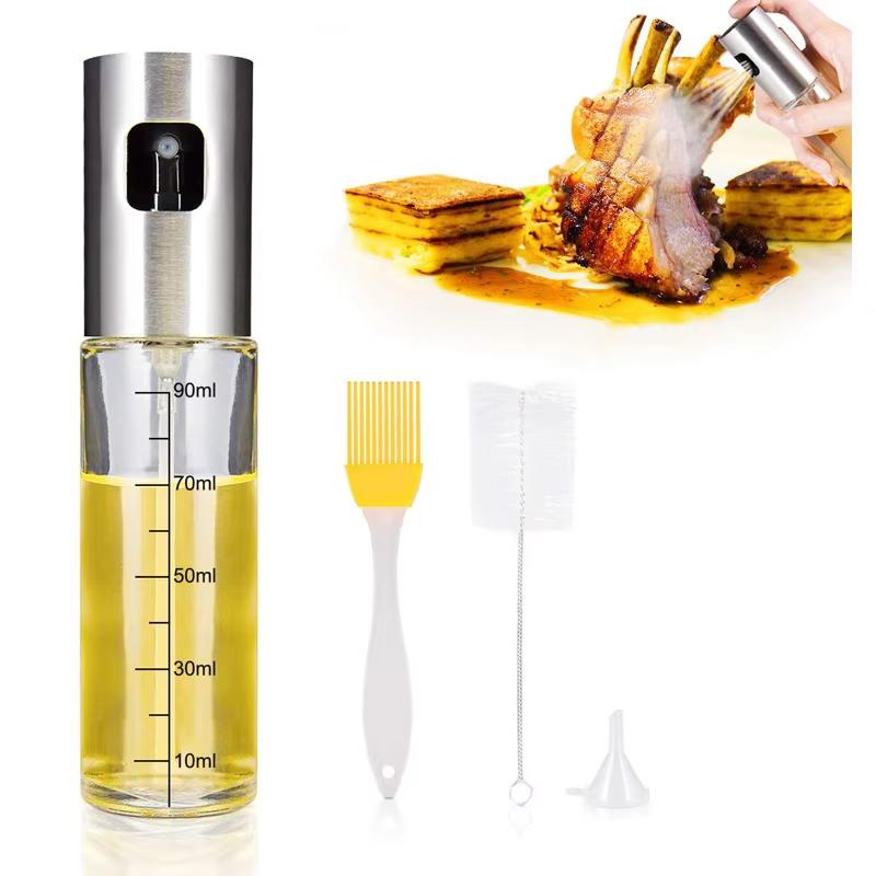 Oil Spray Bottle Kitchen Cooking Oil Dispenser ABS Press Type BBQ Oil Spray Olive Oil Spray Kitchen Tool