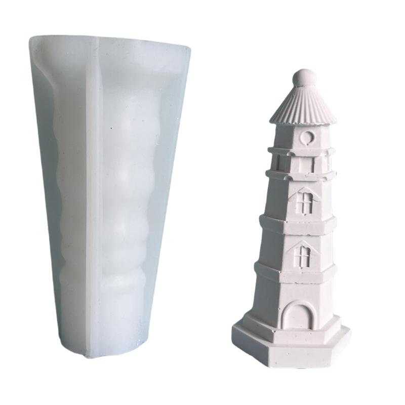 3D Lighthouse Silicone Moulds Candle Molds Cake Molds Ornament Molds Epoxy Resin Molds Plasters Molds for Candle Making