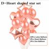 10/14/20pcs Rose Gold Party Confetti Sequin Balloon Accessories Heart Ballons