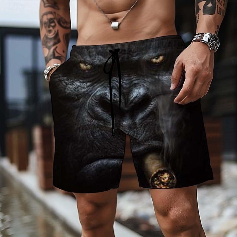 Men's Animal Shark 3D Print Swim Shorts Board Shorts Swimming Trunks Mid Waist Vacation Sports Streetwear Party Casual