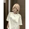 American High Street Letter Sleeves Embroidered Short-sleeved T-shirt Women's Summer Design Sense Korean Niche Couple High Street Top