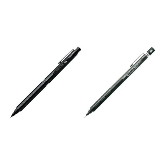 Pentel Orenz Nero 0.5mm Mechanical Pencil PP3005-A + Pentel Graph 1000 For Pro 0.5mm Mechanical Pencil PG1005