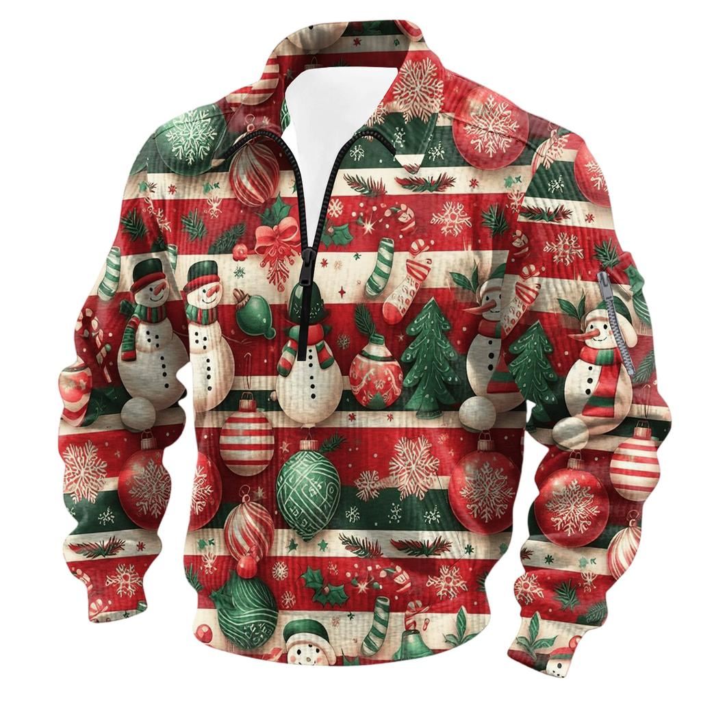 Men's  Flip Collar  Long Sleeves  Half Zipper  Hoodie