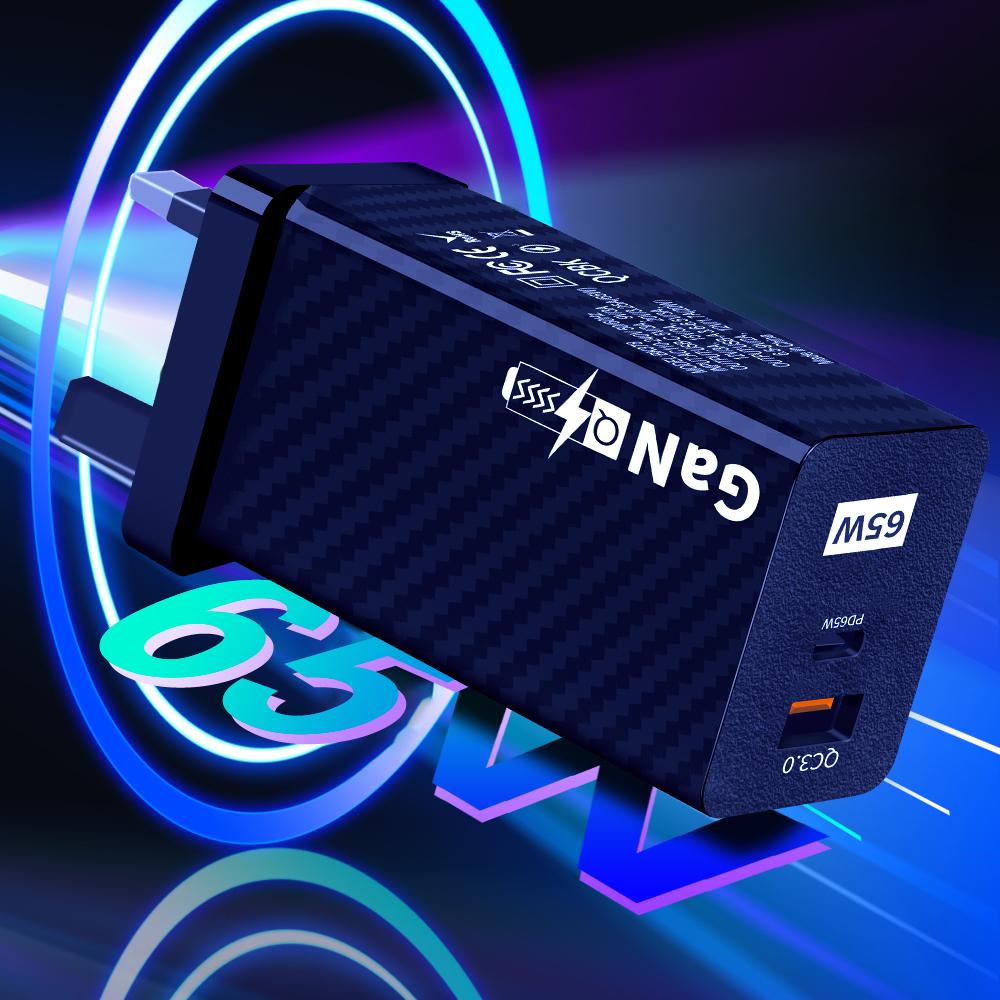 65W GaN Charger PD Quick Charge 4.0 3.0 Type C USB C Fast Charger Adapter Mobile Phone Portable Charger For Tablet iPhone 15 14