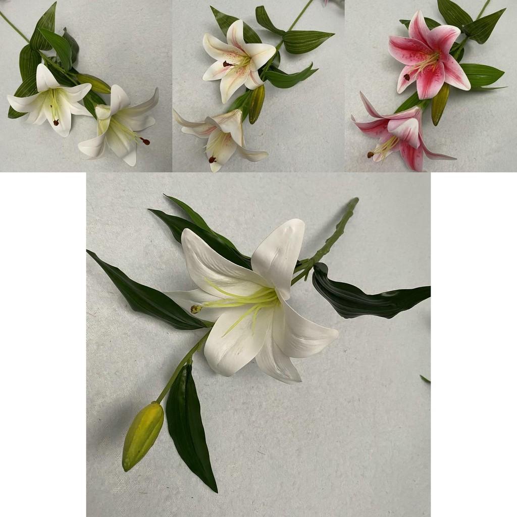 Lifelike 3d Cloth Lilies Artificial Flowers For Home Decor Wedding Centerpiece Floral Arrangement