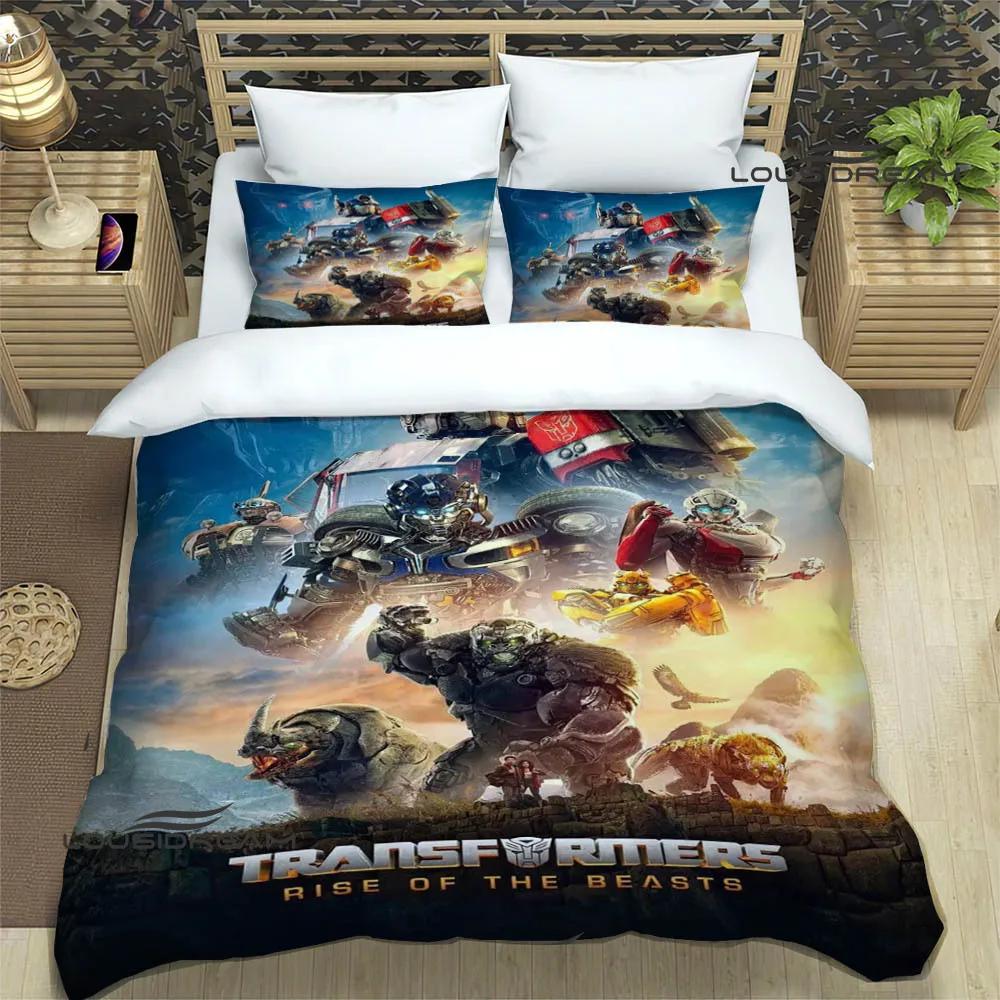 Bedding Set Luxury Birthday Gift T-Transformers Cartoon Bedding Sets Exquisite Bed Supplies Set Duvet Cover Bed Comforter Set
