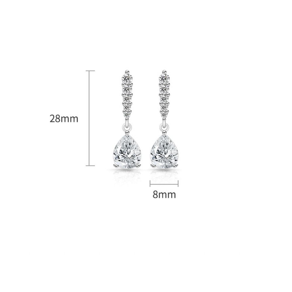 Copper Zircon Earrings Luxury Finish Fashion Jewelry Earrings Water Drop Earrings For Women Girls
