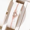 Gold Copper Two Color Women Fashion Peach Heart Studded Diamond Heart Necklace Earrings Bracelet Hollow Heart Shaped Zircon Set