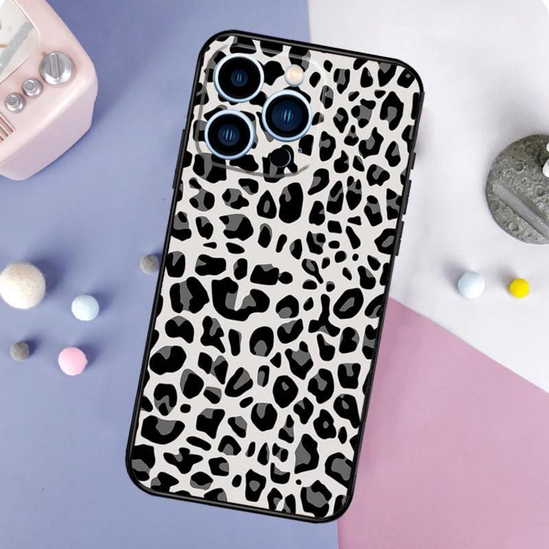 Applicable To Apple IPhone13 Mini Mobile Phone Case, Black and White Leopard Print Texture Mobile Phone Case, Painted and Anti-drop