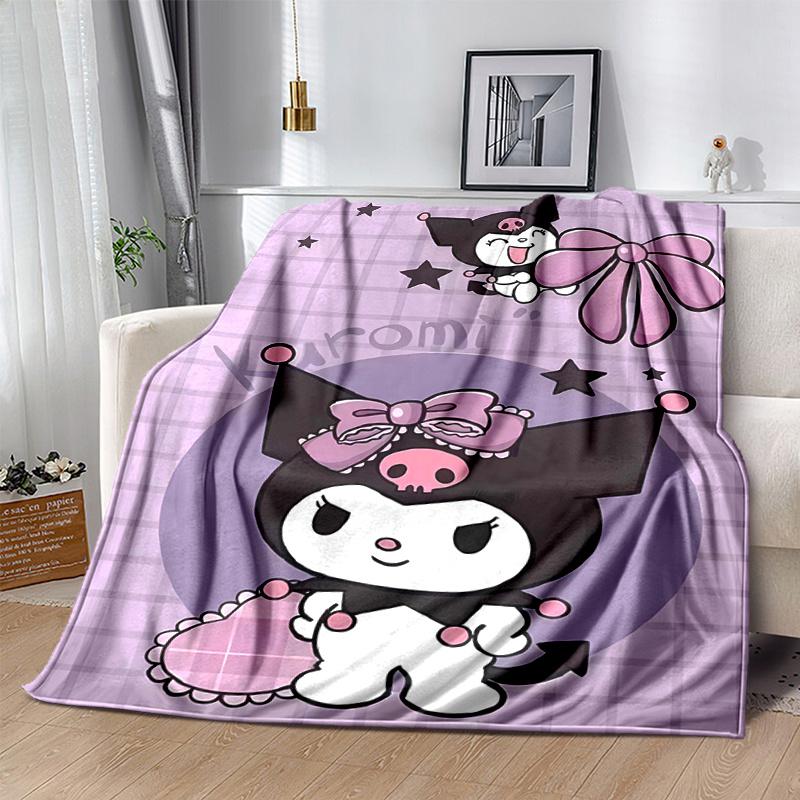 1pc Kuromi's Cute Halloween Adventure Blanket, Soft Throw Blanket, Warm Cozy Bedding Decor, Living Room, Travel, Camping, Car Blankets, Beach, Office
