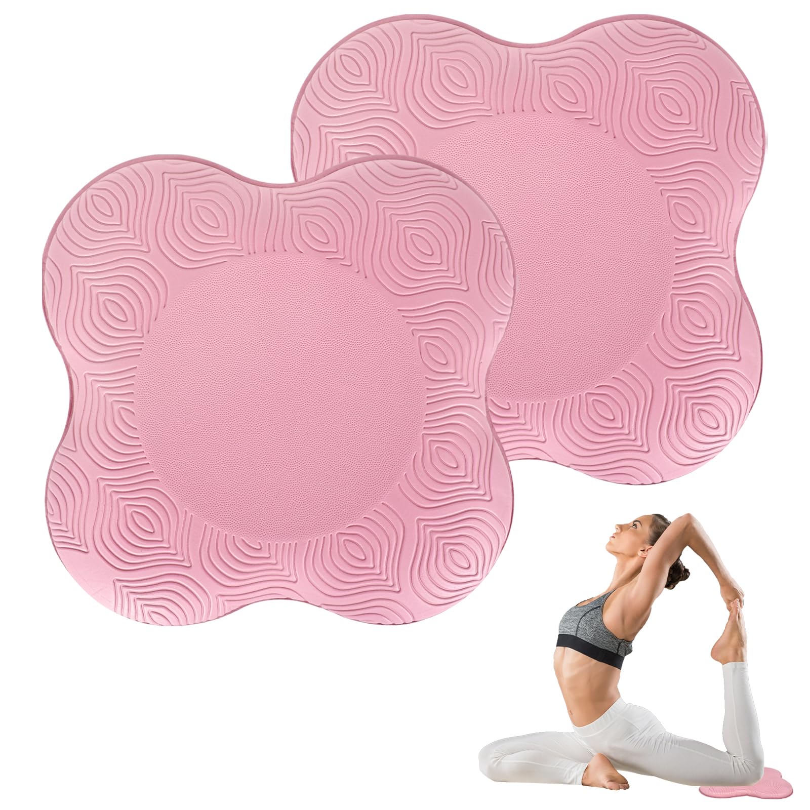 

Set of 2 Yoga Knee Knee and Elbow Washable for and Exercise Pads, Mats, Non-Slip, Shock-Absorbing, Unisex, Lightweight, Durable, Yoga, Pilates, розовый