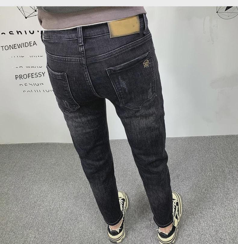 Jeans Elásticos Retro Slim Fit para Hombre 2024 - Pantalones Casuales Estilo Coreano de Primavera y Otoño