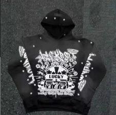 Spring and Autumn Street Trend Hip Hop Men's and Women's 3D Printed Hooded Loose Pullover Sweater
