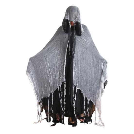 Halloween Hooded Cloak Medieval Renaissance Gothic Wizard Cape with Hood Scary Grim Reaper Cosplay Costume for Men Women