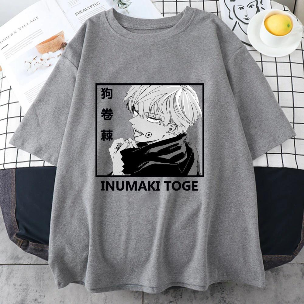 Nová trička s krátkým rukávem s potiskem Inumaki Toge, pánská, dámská, top, letní, anime, Harajuku, s kulatým výstřihem