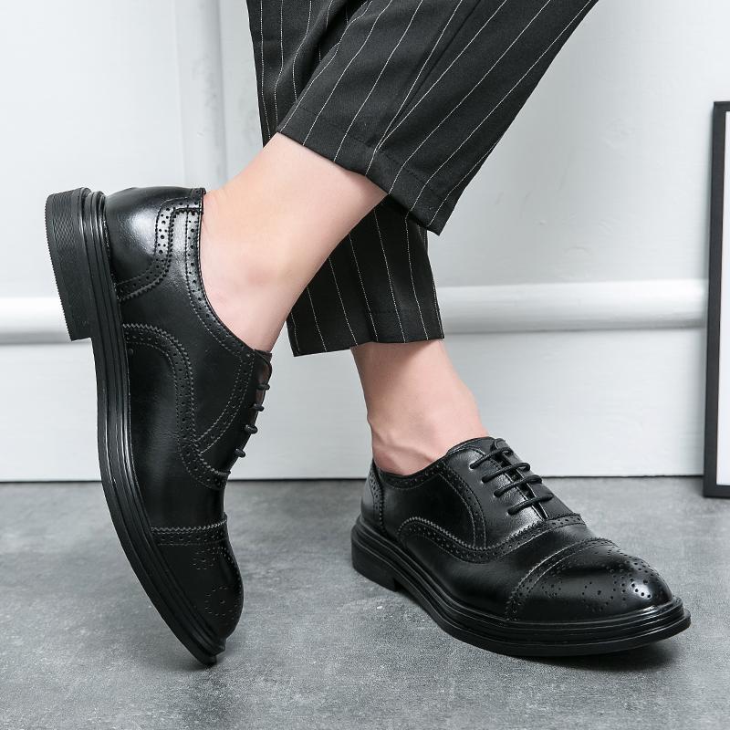 Luxury Brand Men's Brogue Shoes Breathable Lightweight Men's Leather Casual Shoes Classic Brown Daily Commuting Work Shoes