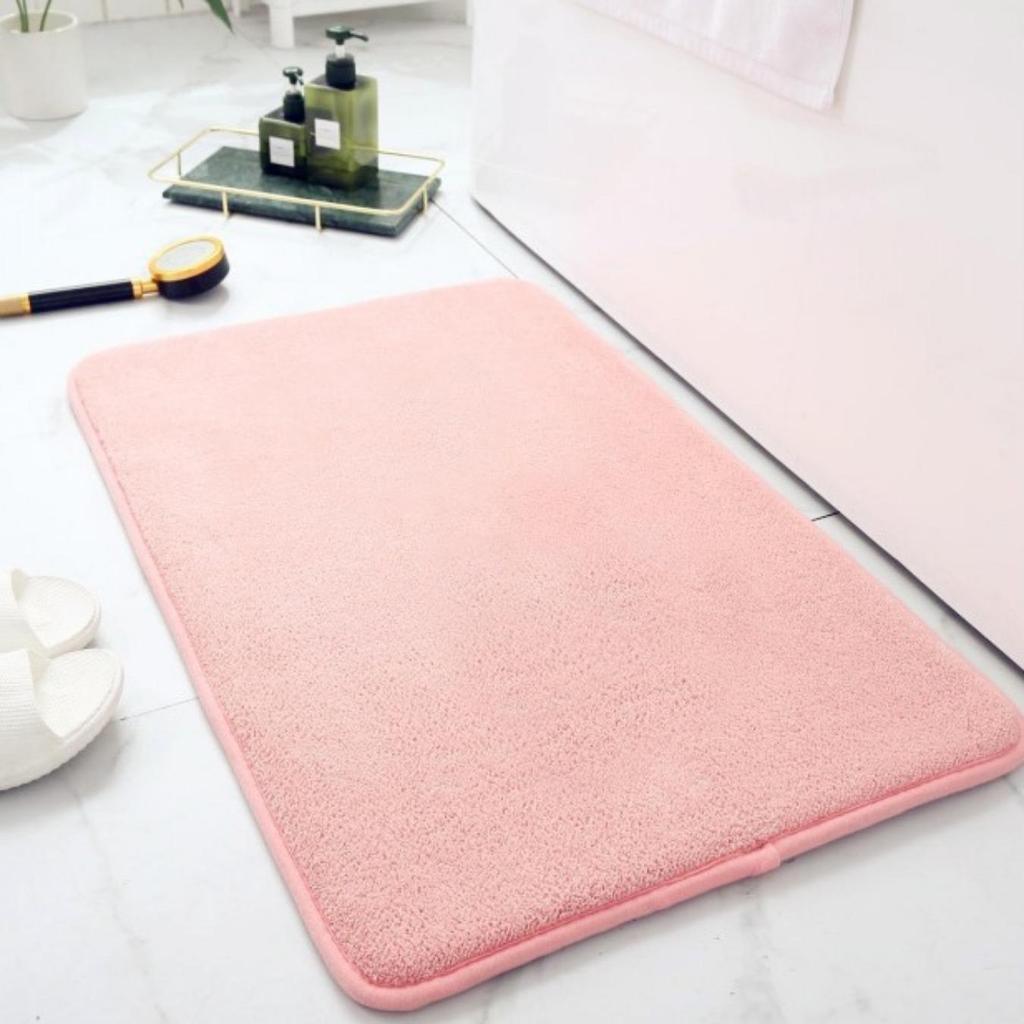 Fleece Engraving Bathroom Thickening Mat Bath Non-slip Carpets In Wash Basin Bathtub Side Floor Rug Shower Room Doormat Memory Foam 3D Pad