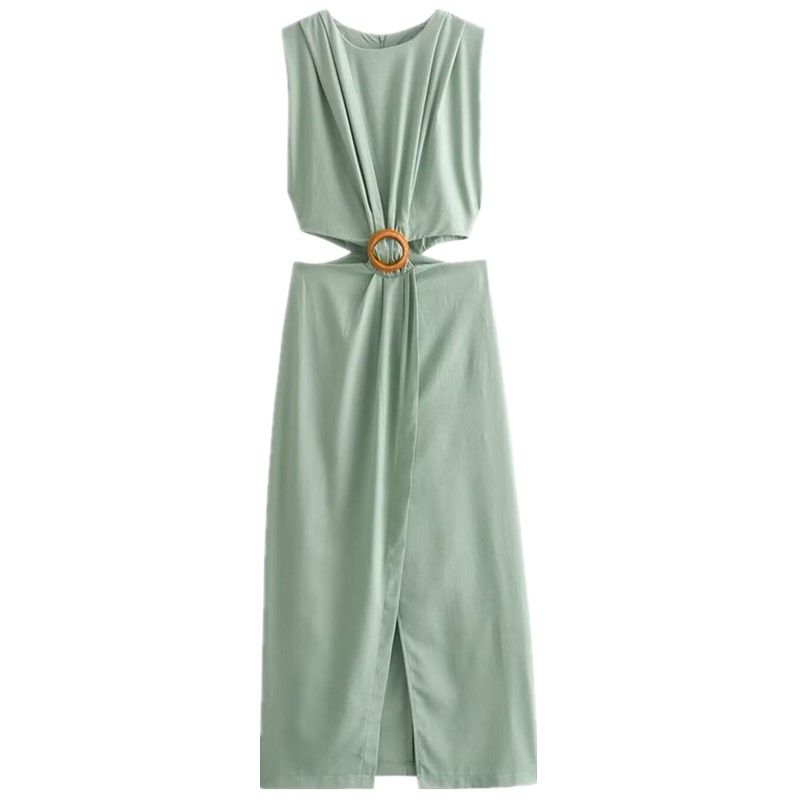 Fashion Style 2024 Summer New Arrival Women's Open Design Buckle Decoration Dress 9878122 537