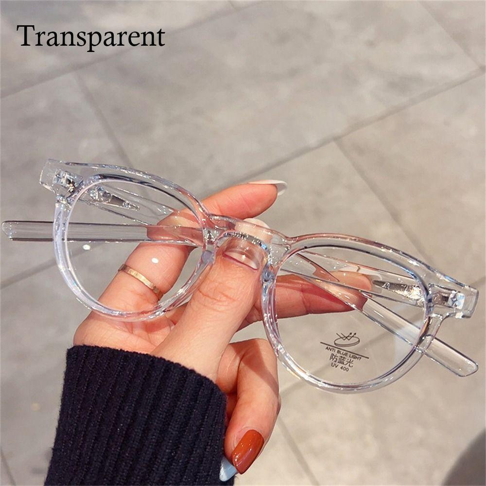 Fashion PC Metal Frame Glasses Ultra-light Round Frame Myopia Glasses Frame Vision Care Eyeglasses Women Men прозрачный