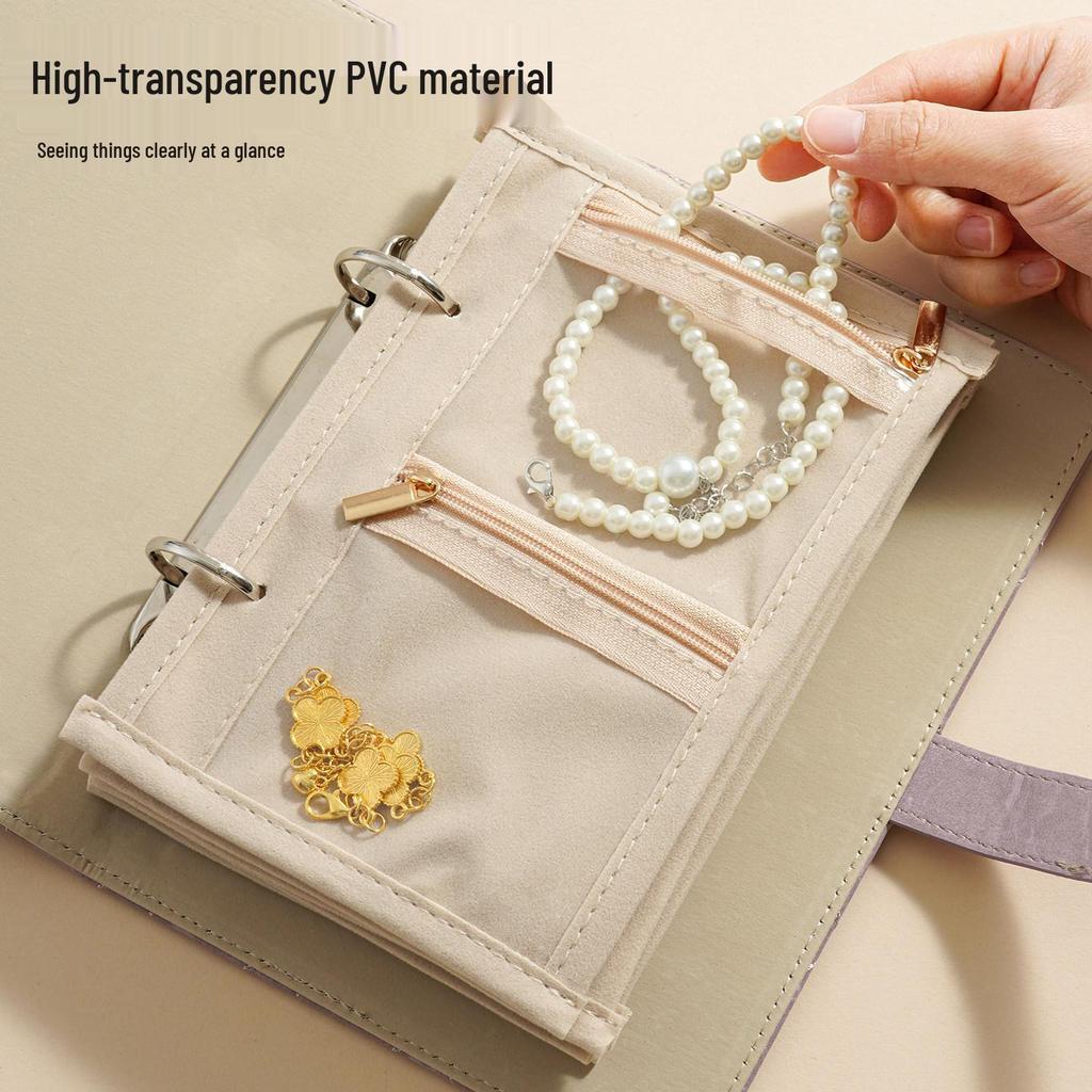 2026 New Style Gold Jewelry Storage Book with Large Capacity Earring Compartments