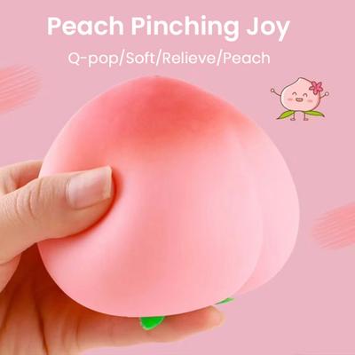 1/2Pcs Anxiety Relief Peach Squeeze Toy Realistic Peach Shaped Fidget Toy Anti-stress Decompression Simulation Fruit Sensory Slow Rising Stress Ball