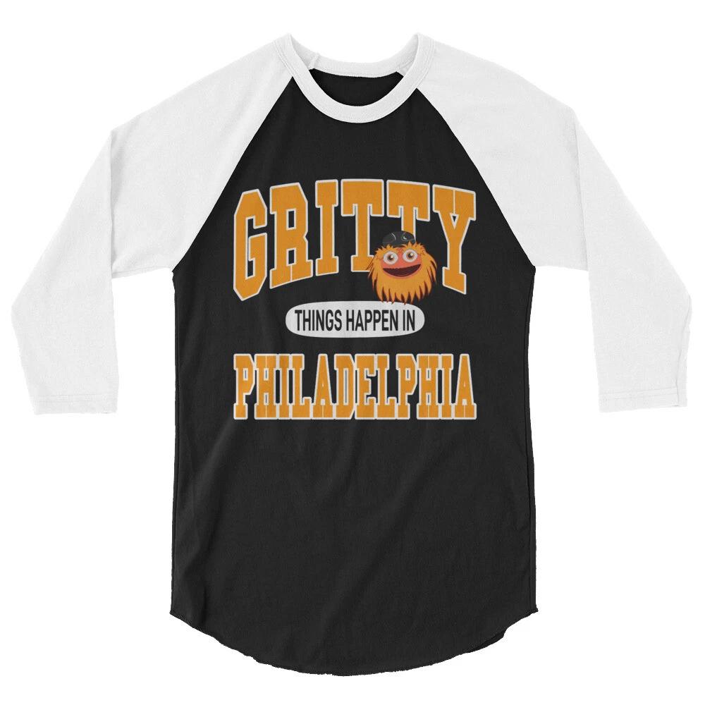 Gritty Things Happen in Philadelphia Flyers Hockey 3/4 sleeve raglan shirt XL
