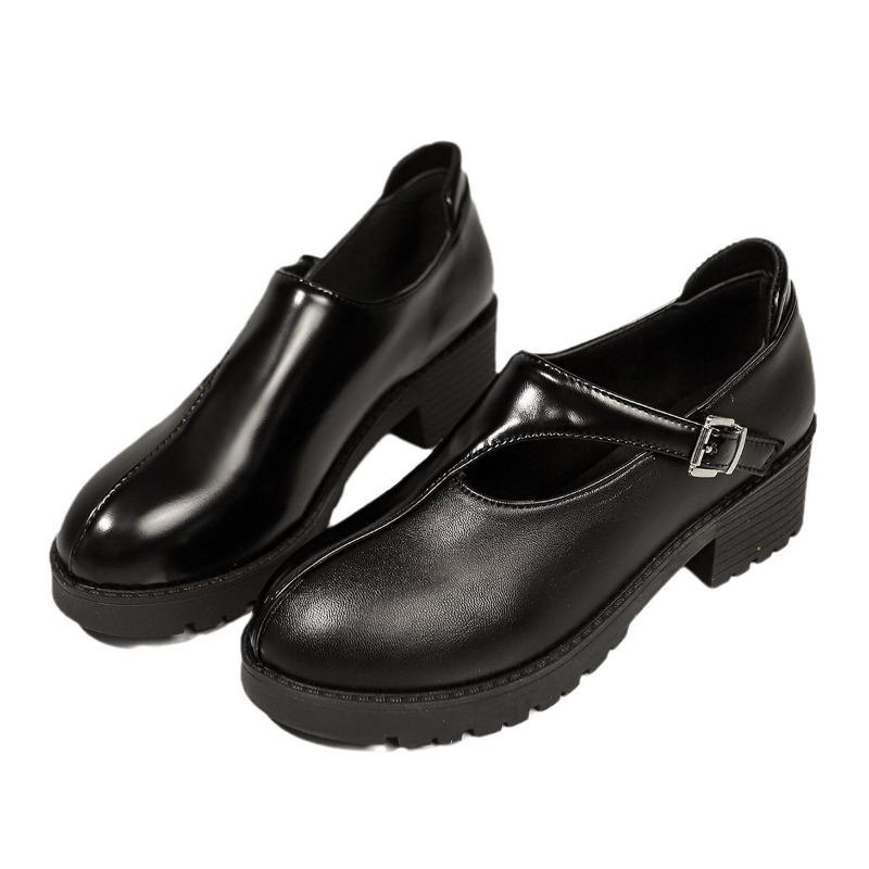 Spring and Autumn New Thick-soled Small Leather Shoes Women's Casual Shallow Mouth Single Shoes Women's Breathable Outer Women's Shoes