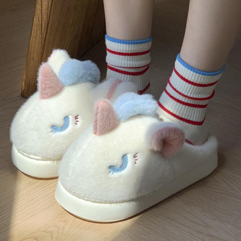Funny clown couple cotton slippers women's new winter men's cotton shoes indoor and outdoor wear thick soles increase