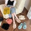 Fashion Slippers Women Winter Versatile Home Flat Bottom Plush Slippers Womens Shoes Zapatos De Mujer