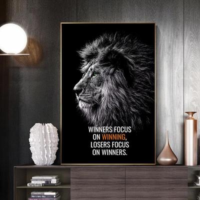 Modern Animals Posters and Prints Inspiration Wall Art Canvas Painting African Lion Pictures for Living Room Decoration No Frame