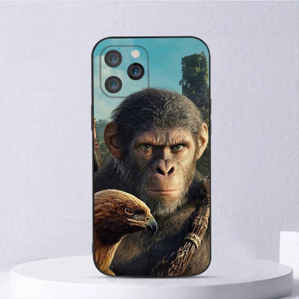 P-Planet of the A-Apes Phone Case For iPhone 16,15,14,13,12,11,Plus,Pro Max,XS,X,E,SE,Mini Soft Silicone Black Cover iPhoneXSMAX
