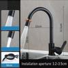 Black Kitchen Faucet Single Handle Hot and Cold Water Kitchen Sink Taps Basin Mixer with 360° rotating Adapter Gray