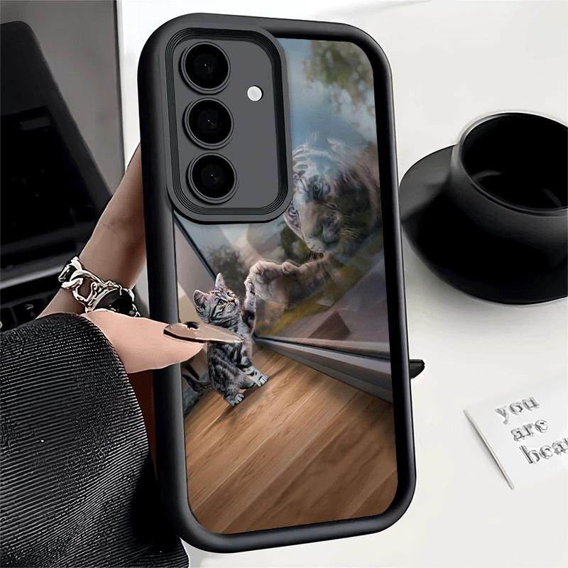 Etui na telefon do Samsung Galaxy A17 A16 A15 A14 A13 Kot Odblaskowy Tygrys Fajne A56 A36 A26 A55 A35 A25 A54 A34 A24 A53 A33 A23 A07 A0