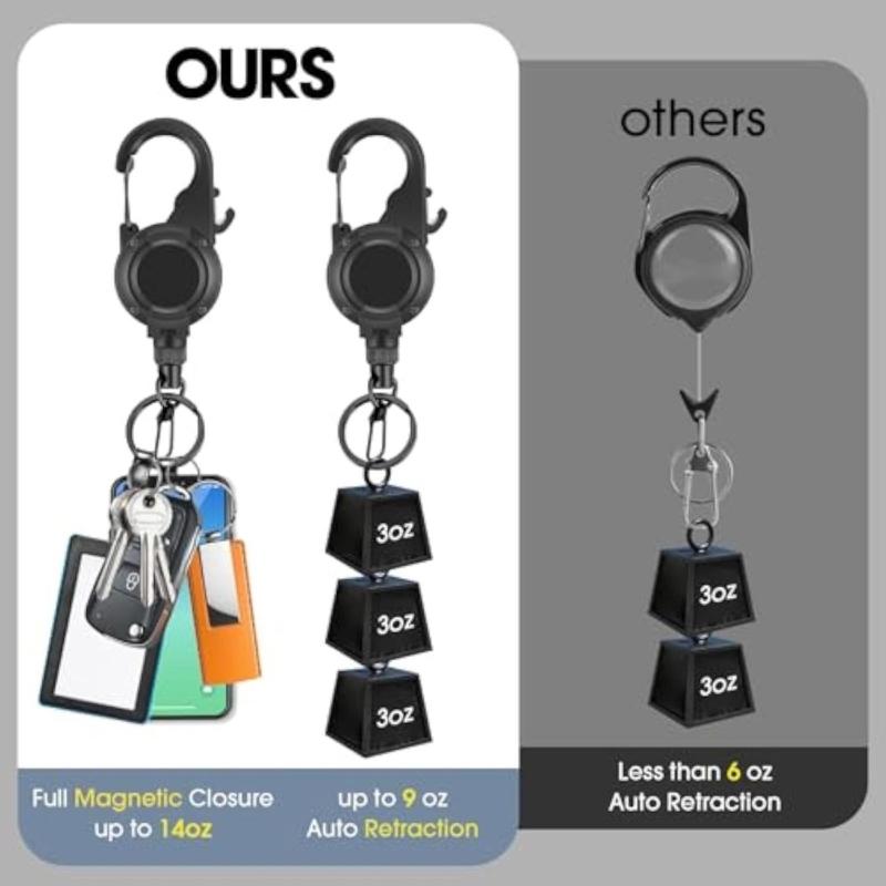 Retractable Pull Badges Holder Steel Wire Rope Buckle Key Holder Chain Outdoor Antitheft Keychain Tool Enduring