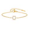 Vnox Cubic Zirconia Sunflower Bracelets For Women Girls,Positive Sunshine Classic Stainless Steel Chain Bracelet Jewelry Gifts