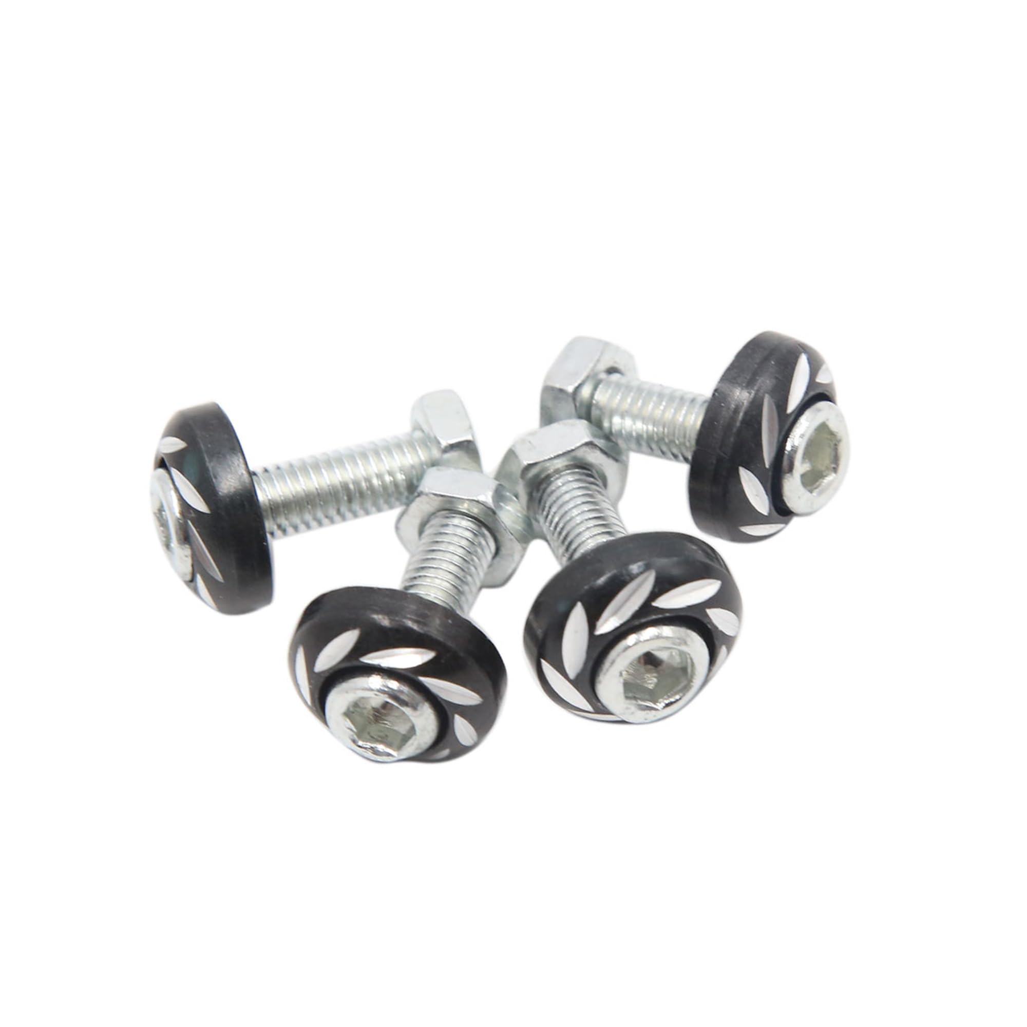 A ABSOPRO Motorcycle License Plate Frame Bolt Cap Metal Black M6