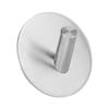 Adhesive Hook No Punching Round Stainless Steel Sticky Shower Hook for Bathroom Kitchen Brushed Silver Oblique Hook