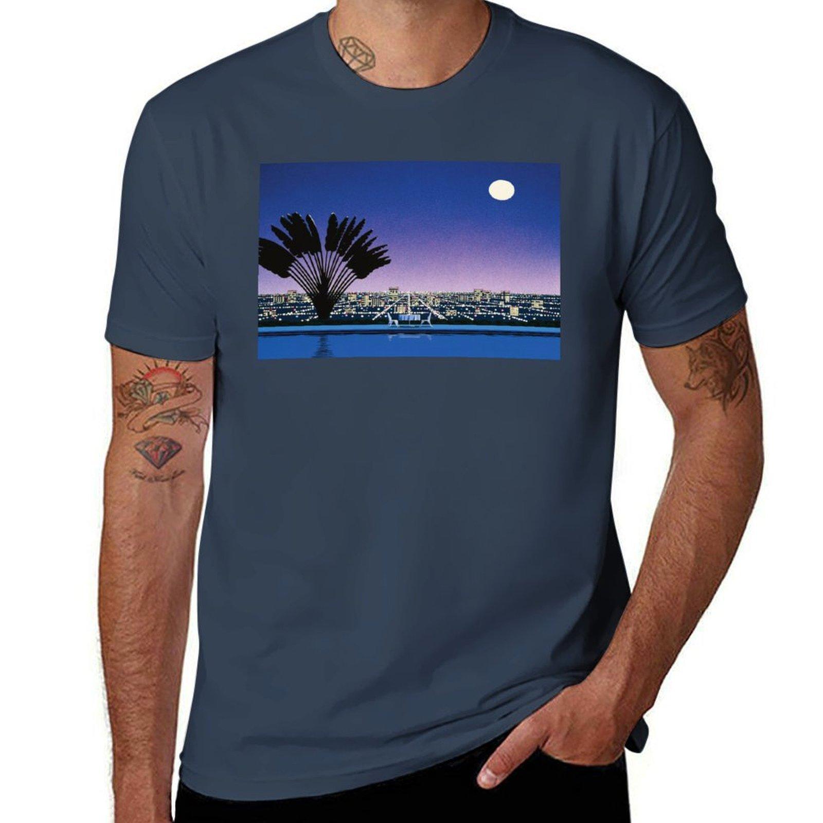 hiroshi nagai Hiroshi Nagai City Pop TShirt Art Pattern Printed Casual Top S