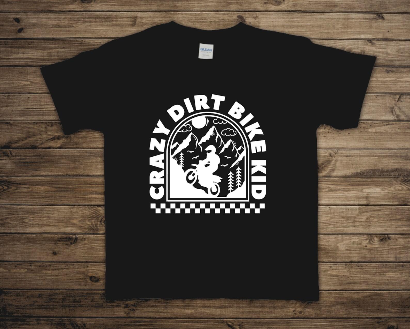 Crazy Dirt Bike Kid Toddler/Youth Tee - Motocross Shirt, Dirt Bike Shirt, Racing, Supercross S