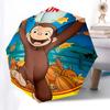 Curious George, Fun Automatic Opening and Closing, 8 Rib Structure Portable Umbrella, Suitable for Men and Women In All Seasons  Perfect Gif