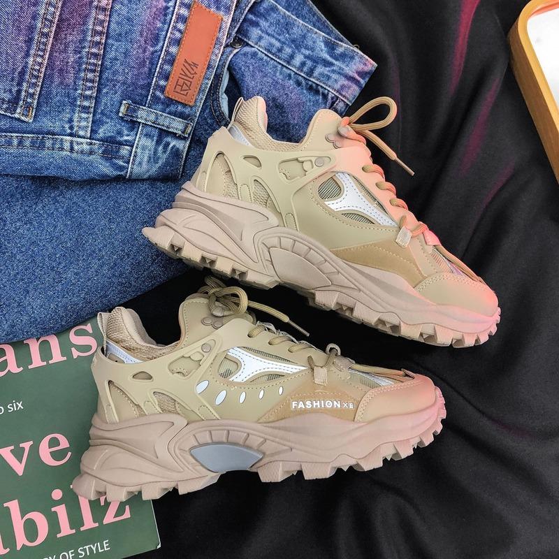 Fashion 2024 New Men Platform Sneakers Fashion Mesh Breathable Lace Up Chunky Shoes Trainers Trendy Sport Dad Shoes Zapatillas Hombre