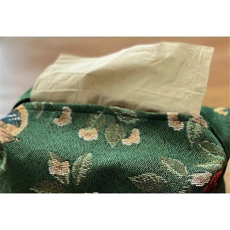Elegante Caja de Pañuelos - Portapañuelos de Tela de Lujo Para Sala de Estar, Almacenamiento de Servilletas de Escritorio, Dispensador Creativo de Pañuelos