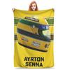 Flanellen Plaid Ayrton Senna 1991 Helm Racen Warm Pluche Dekens Zacht Beddengoed voor Bed Woonkamer Huis Reizen Bank